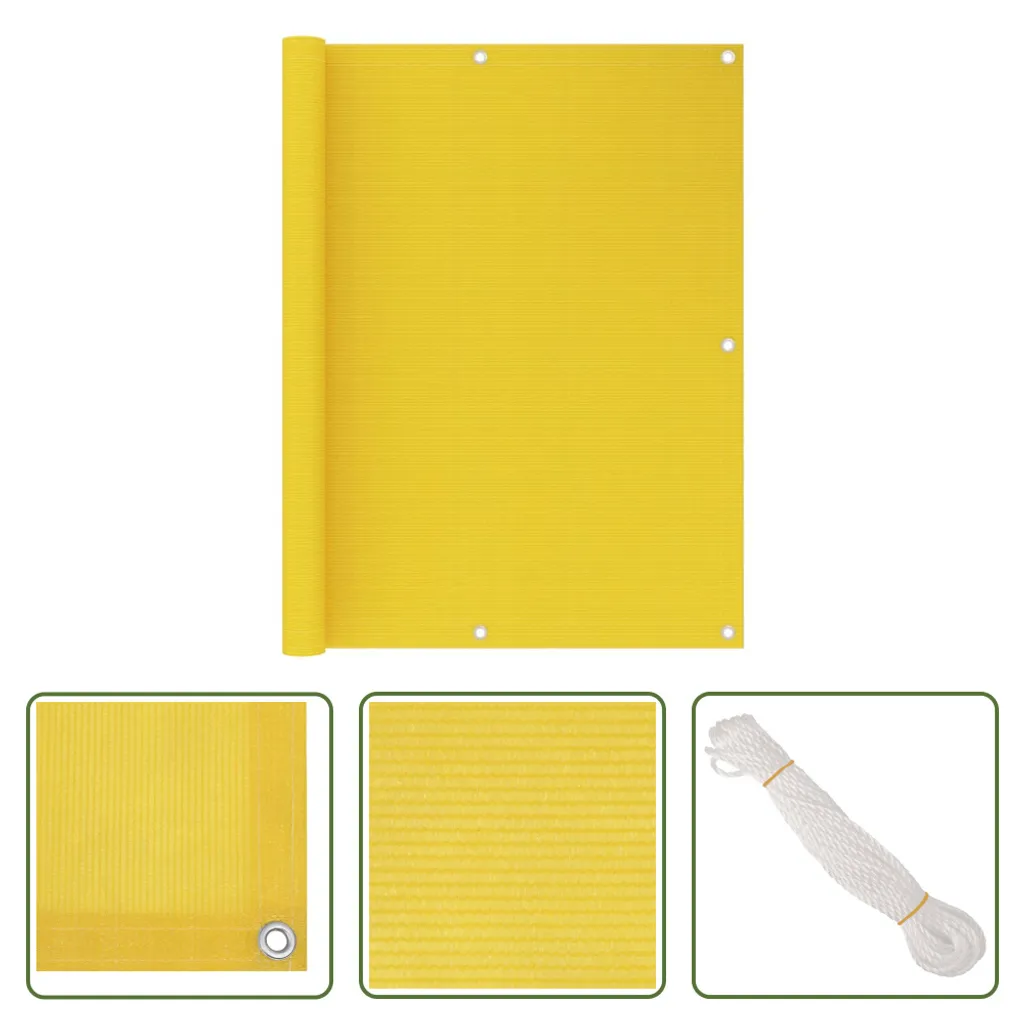 The Living Store Schermo privacy per balcone giallo 120x300 cm HDPE - 6