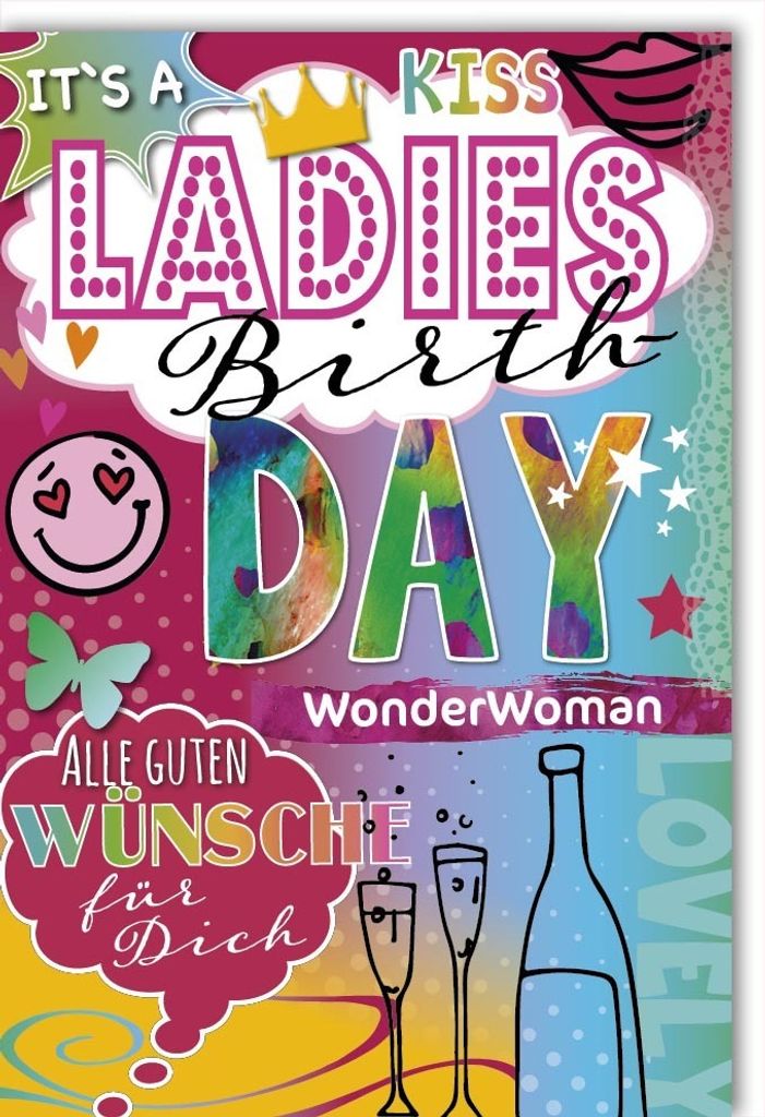 Geburtstag - Glückwunschkarte im Format 11,5 x 17 cm mit Umschlag