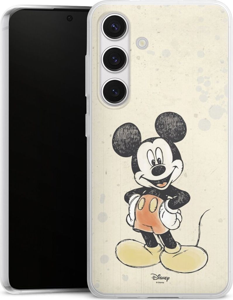 DeinDesign Slim Hülle für Samsung Galaxy S24 Silikon Case Ultra Dünn Handyhülle Mickey & Minnie Mouse Offizielles Lizenzprodukt Wasserfarbe