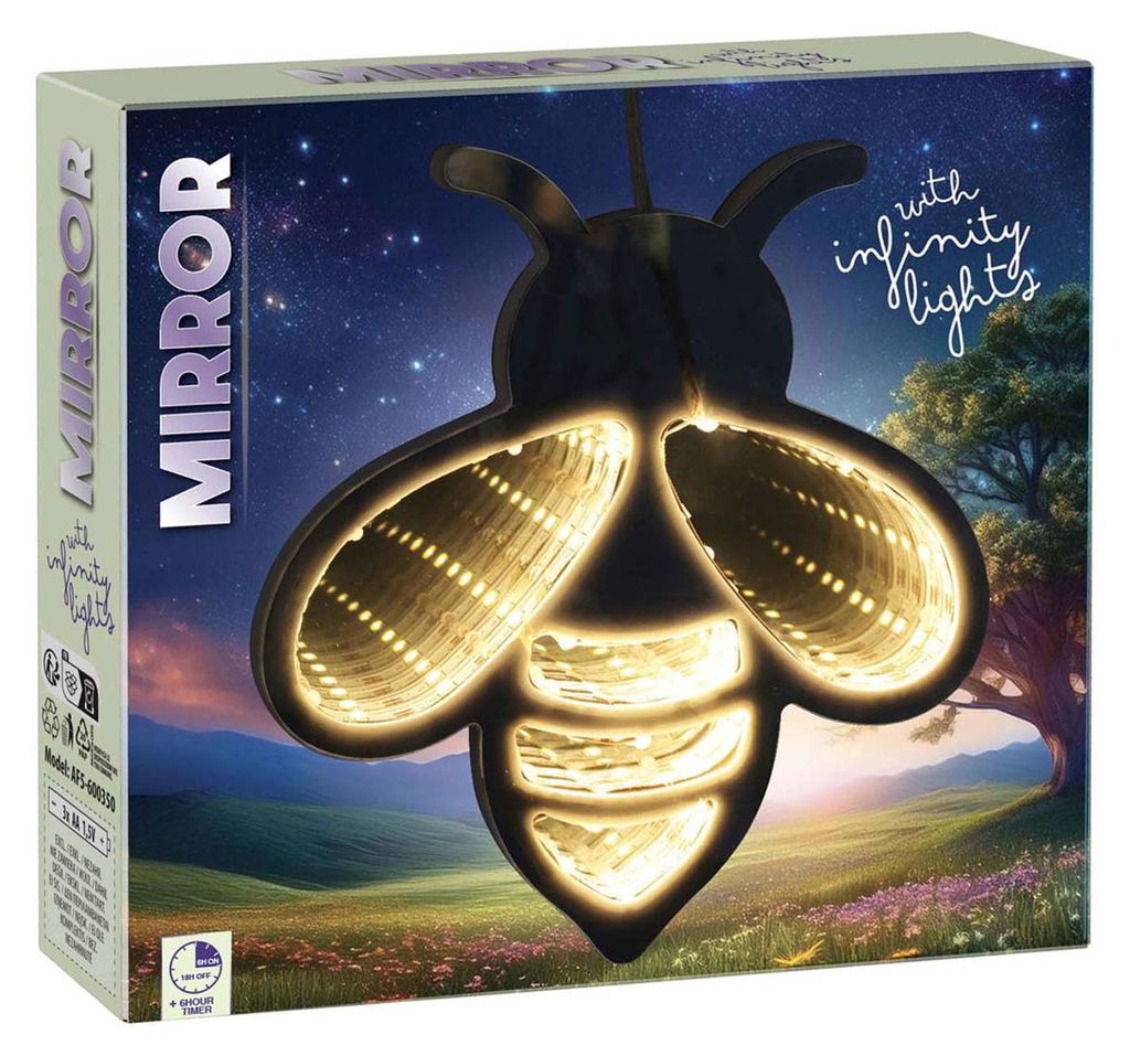 Spiegel Figuren Infinity Led Lampe Libelle mit Spiegellichteffekt