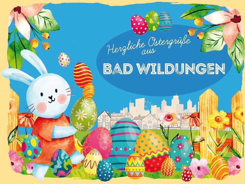 vianmo Holzschild 30x40 cm Ostern Ostergrüße BAD WILDUNGEN