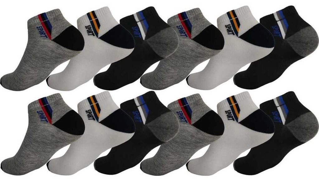 12 Paar Sneaker Socken Herren Damen Sport Socken Baumwolle, Produktbild 