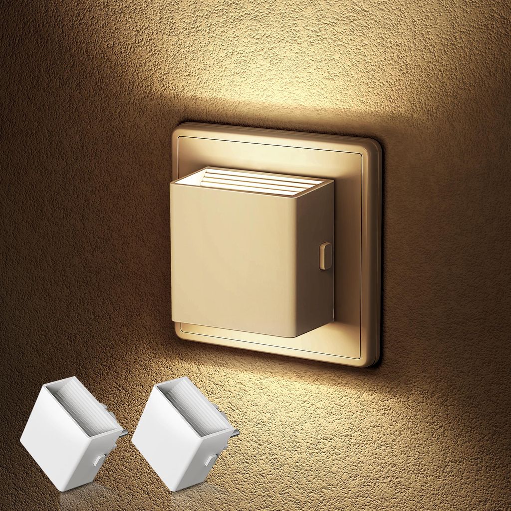 LED Nachtlicht Steckdose Weiß 2er-Pack Up-and-Down-Licht Produktbild 