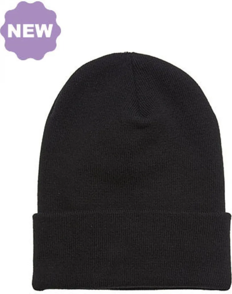 Bonnet chaud noir Flexfit 1501OC idéal pour le ski ou les sorties urbaines