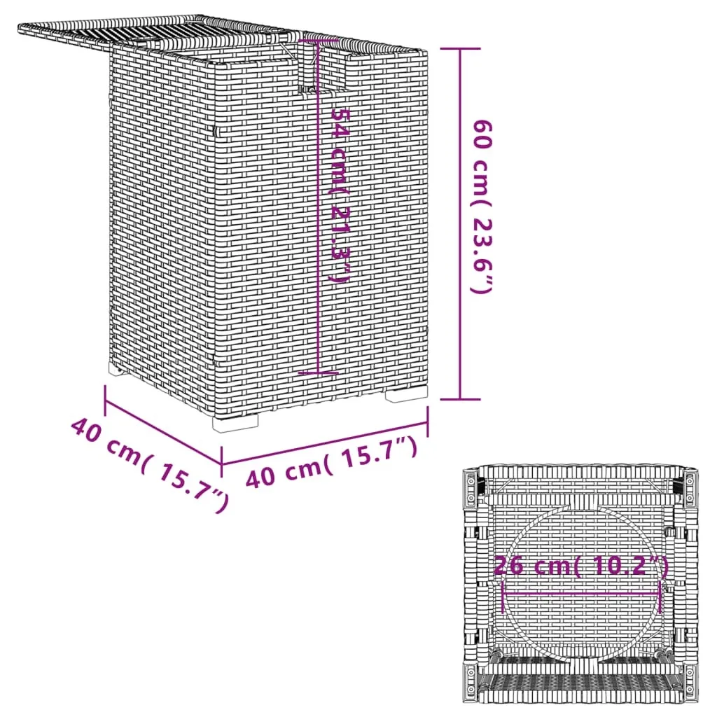 Cache-bouteille propane poly rotin marron, 40x40x60cm, robuste et chic - 10
