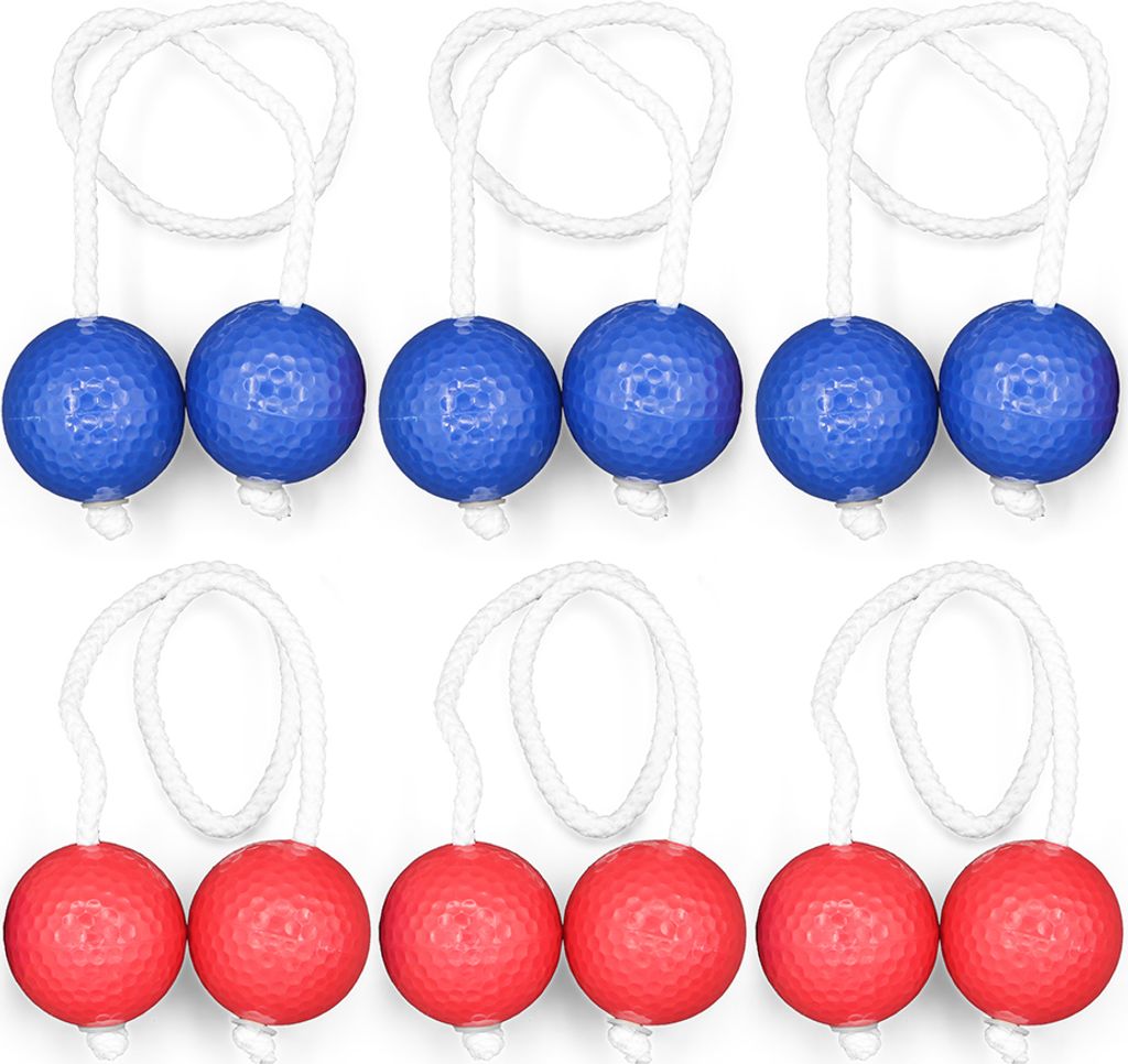 Golfball, Leiterballwurf, Golfballseil, harter Golf-Trainingsball, Outdoor-Wettkampfball-Set, roter Ball*3 + blauer Ball*3