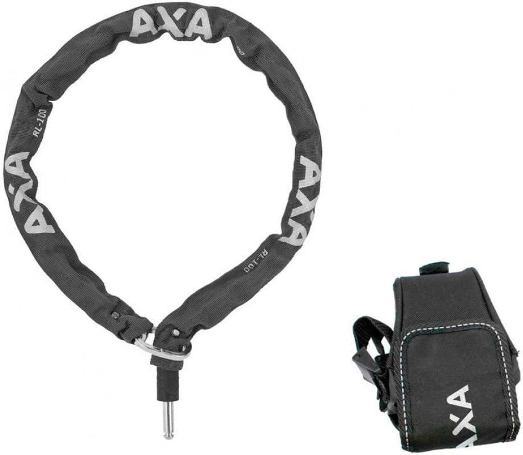 Axa Fahrrad Schloss Einsteckkette RLC 100 schwarz 100cm inkl. Outdoortasche