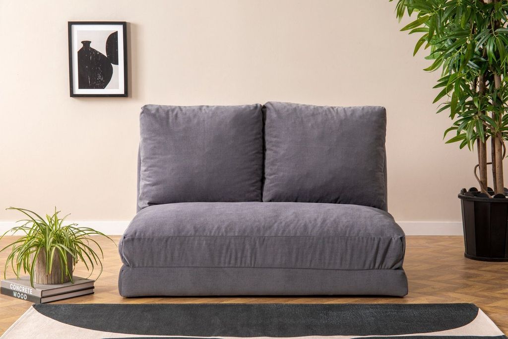 Hanah Home, Taida- FTN1270, Grau, Schlafsofas, Rahmen: 100% Metall