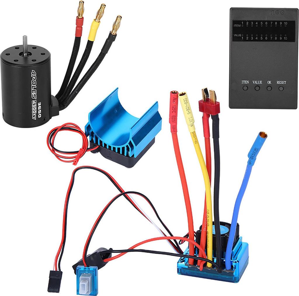 3650 Motor 4300KvBrushless ESC Kühlkörper Programm Karten Set für 1/10 RC Car(60A )