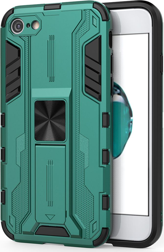 iPhone SE 2020 Hülle, Dual Layer PC TPU Bumper Stoßfest Ständer Schutzhülle für iPhone 7 / iPhone 8 / iPhone SE 2020 Grün