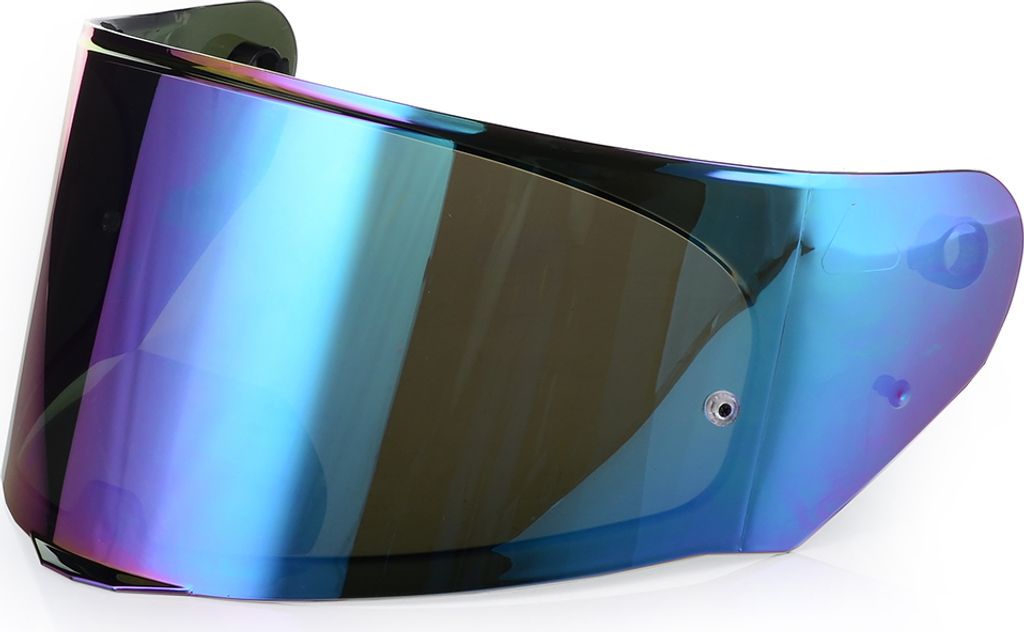 A close-up, studio shot of a motorcycle helmet visor.