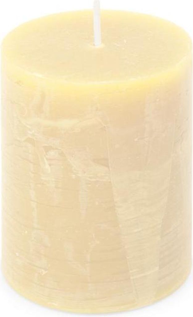Rustikale Stumpenkerze elfenbeinfarben 70x95 mm