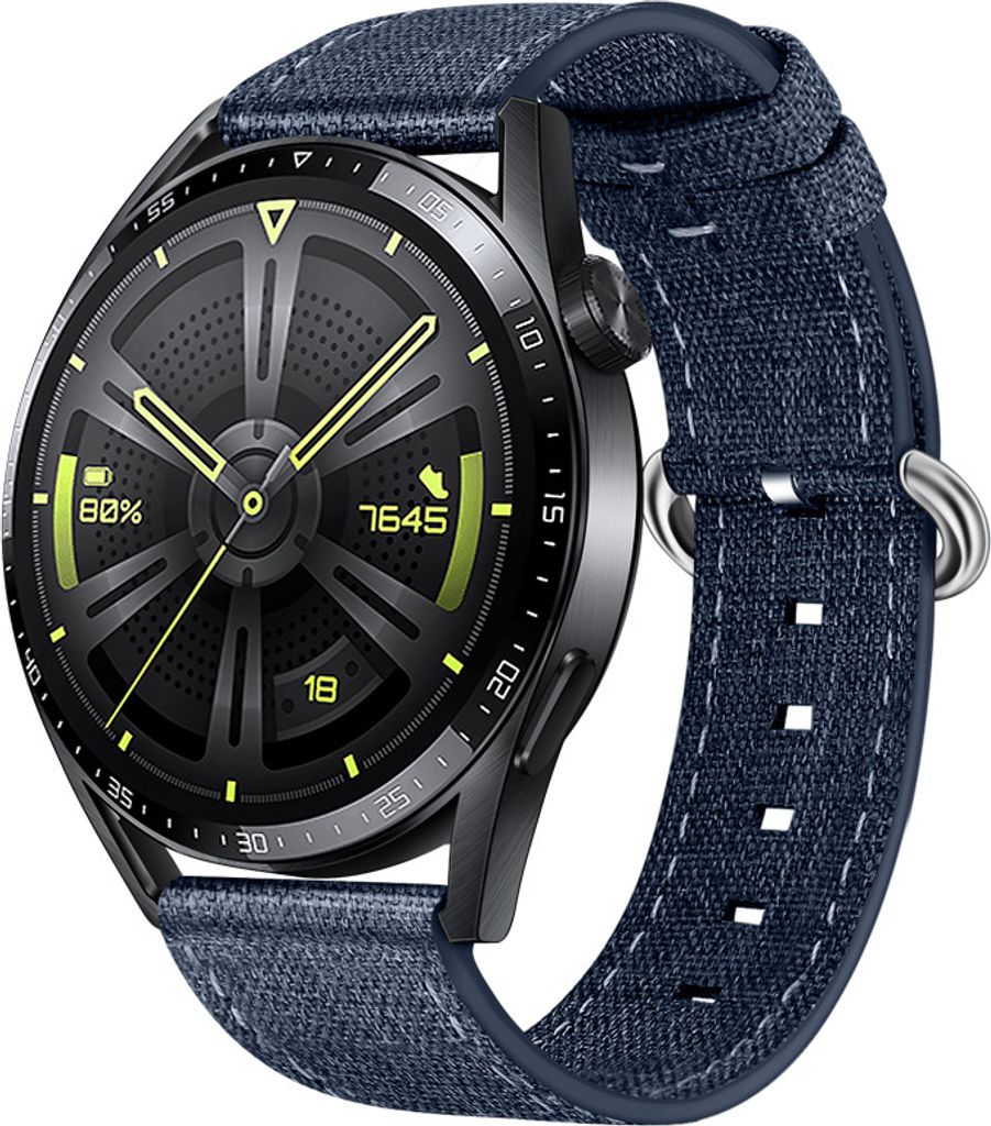 BStrap Denim Armband für Huawei Watch 3 / 3 Pro, royal blue