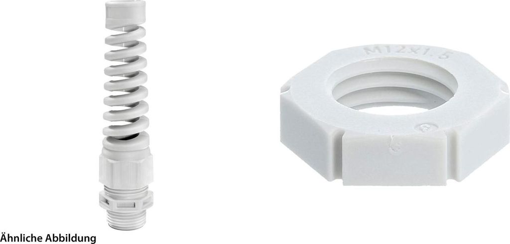 WISKA Verschraubung mit Biegeschutz und Gegenmutter M12x1,5 Polyamid (PA) Gewindelänge 9,0mm - 1 Stück