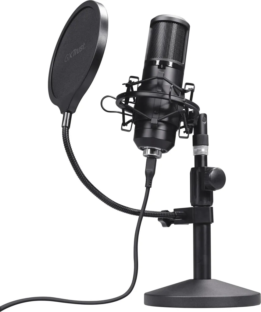 Microphone de Studio USB Trust GXT 269 Emita II Noir avec Pied de Table