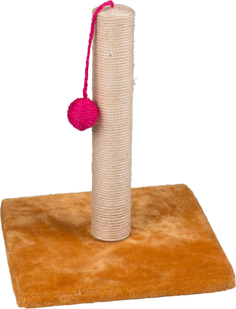 Katzen Kratzsäule Kratzbaum Kratzpfosten mit Spielelement und Grundplatte mit Plüsch Höhe 30 cm