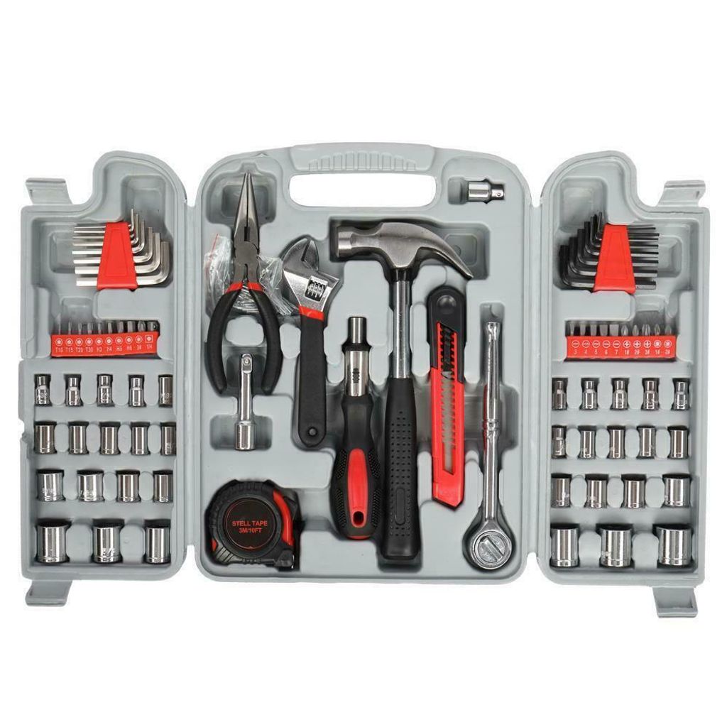 555 tlg Werkzeugkoffer mit Werkzeug Set Hammer Schraubendreher Werkzeugkasten DE 