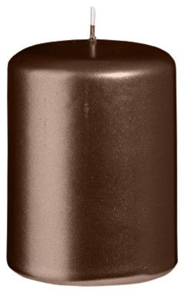 Stumpenkerzen Metallic Matt Brandy 80 x Ø 60 mm, 12 Stück