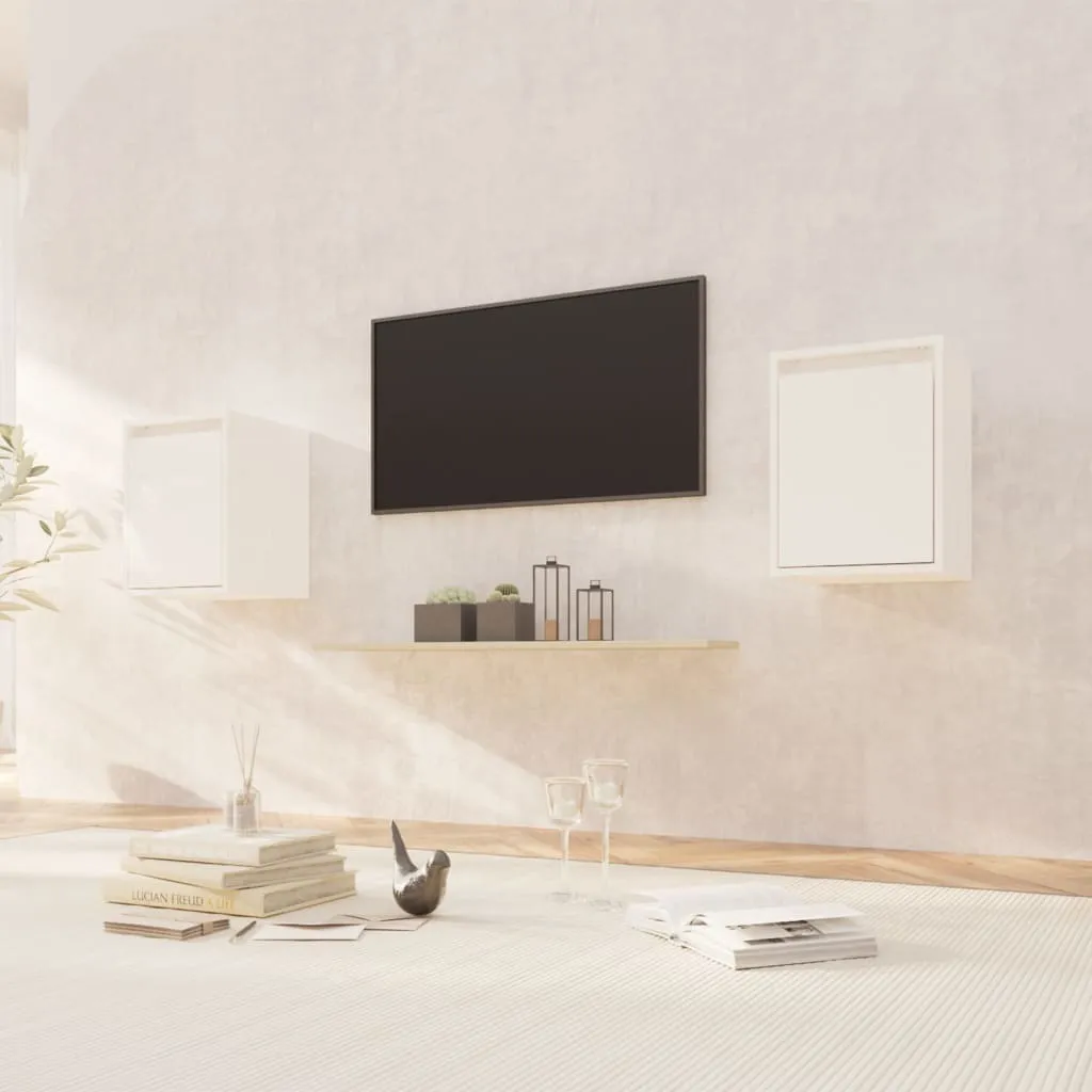 2 Pensili a Muro in Legno di Pino Bianco 30x40 | Soluzioni Octo Casa