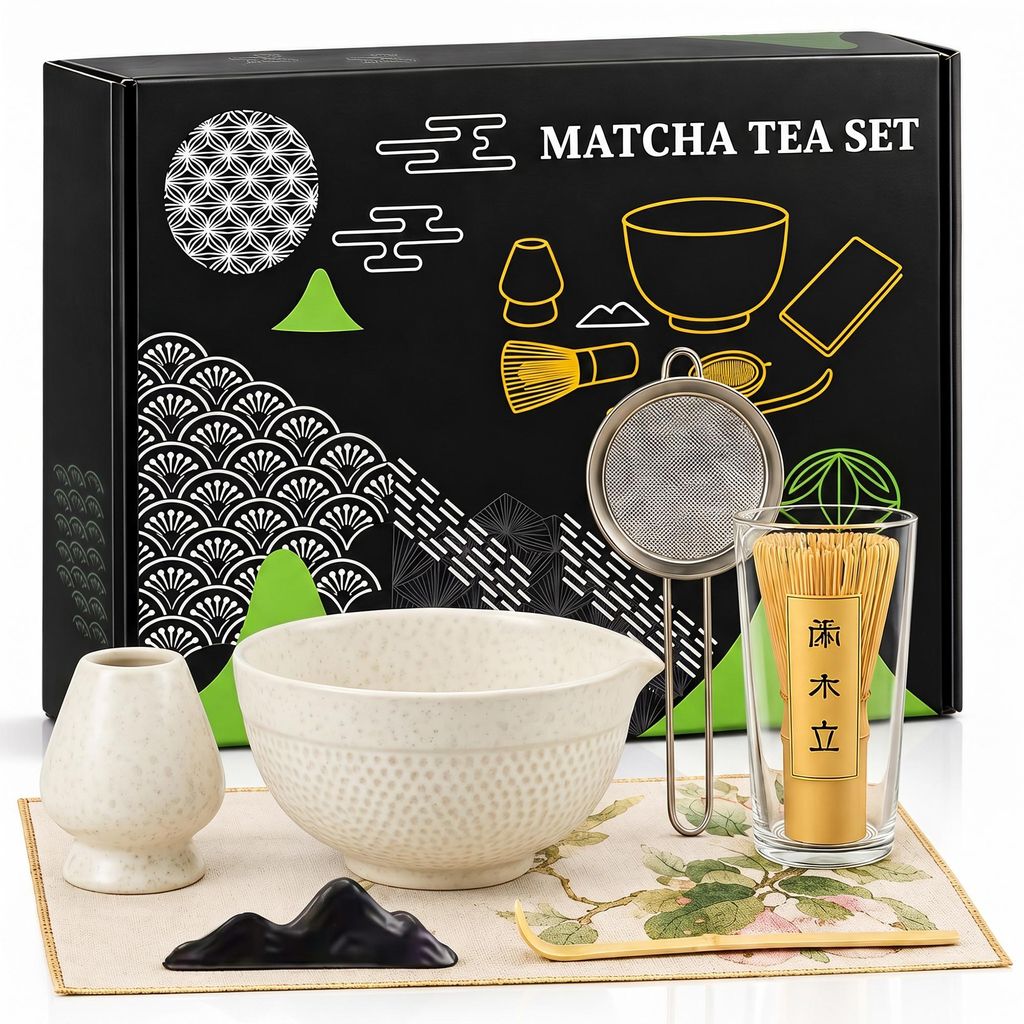 Roxlin Matcha Set Tea (7 pièces) Céramique, Bambou Fouet à Image du produit 