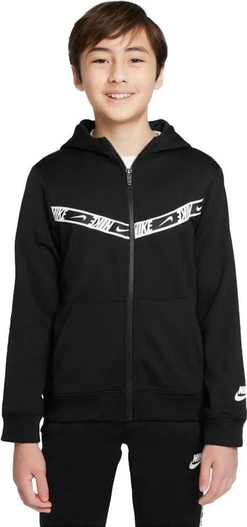 Nike B NSW REPEAT PK FZ HOODIE BLACK/BLACK/WHITE Immagine del prodotto 