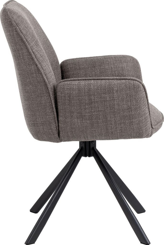 Glenda chaise de salle à manger avec accoudoirs tissu gris Image du produit 