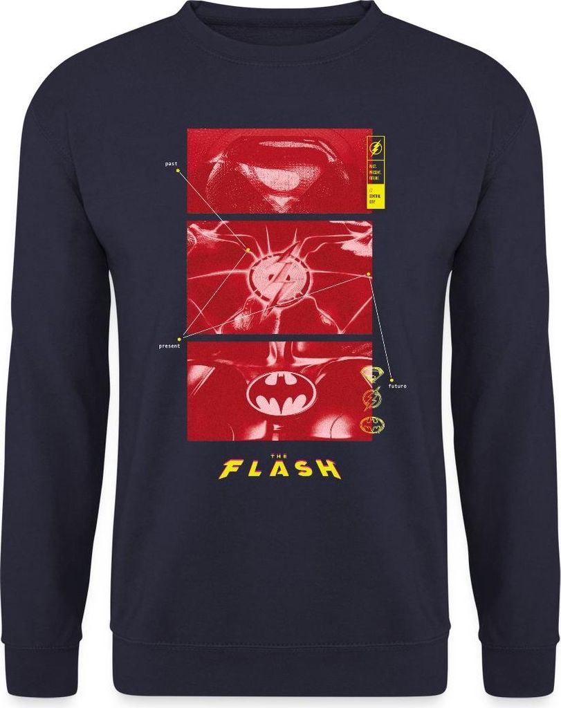 Spreadshirt The Flash Anzüge Supergirl Flash Batman Mit Logos Uni Pullover, L, Navy