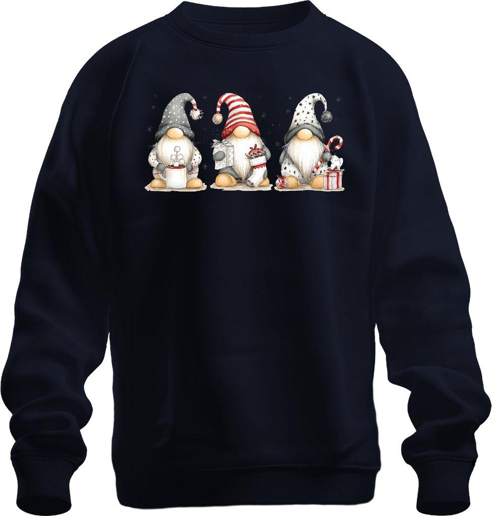 Weihnachtswichtel Gnome Geschenk Weihnachten Niedlich Uni Sweatshirt Pullover, Navy, L