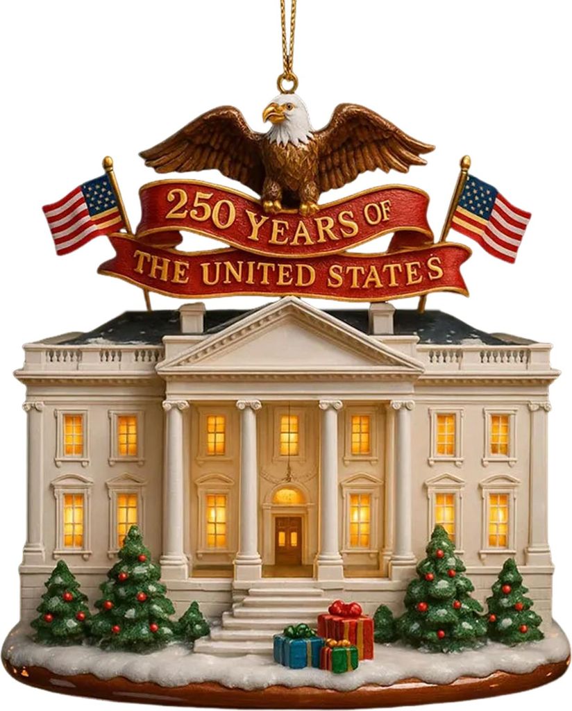 Ornament zum 250. Jahrestag der USA, patriotischer Weihnachtsbaum, hängende Dekoration, Sammlerstück, Andenken, Geschenk für Patrioten, Geschich...