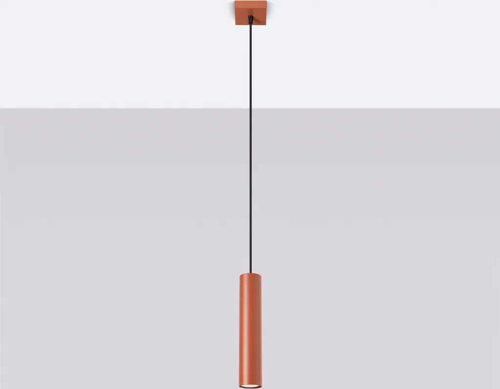 Lampada Sospensione Design LAGOS 1 Sollux Acciaio Rosso Ocra GU10