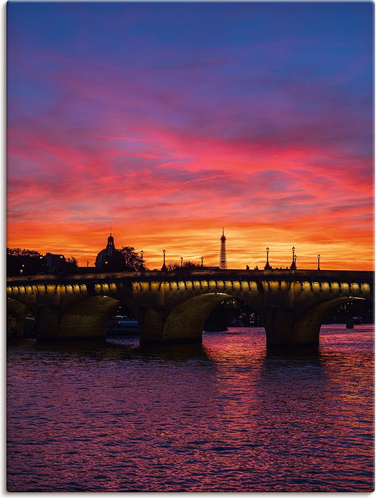 ARTland Leinwandbild Brücke Pont Neuf im Sonnenuntergang Größe: 60x80 cm