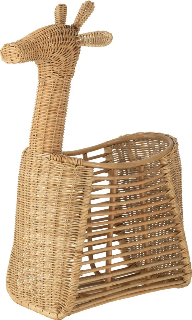 Coffre à linge Girafe en rotin tressé à la main : design premium 65L