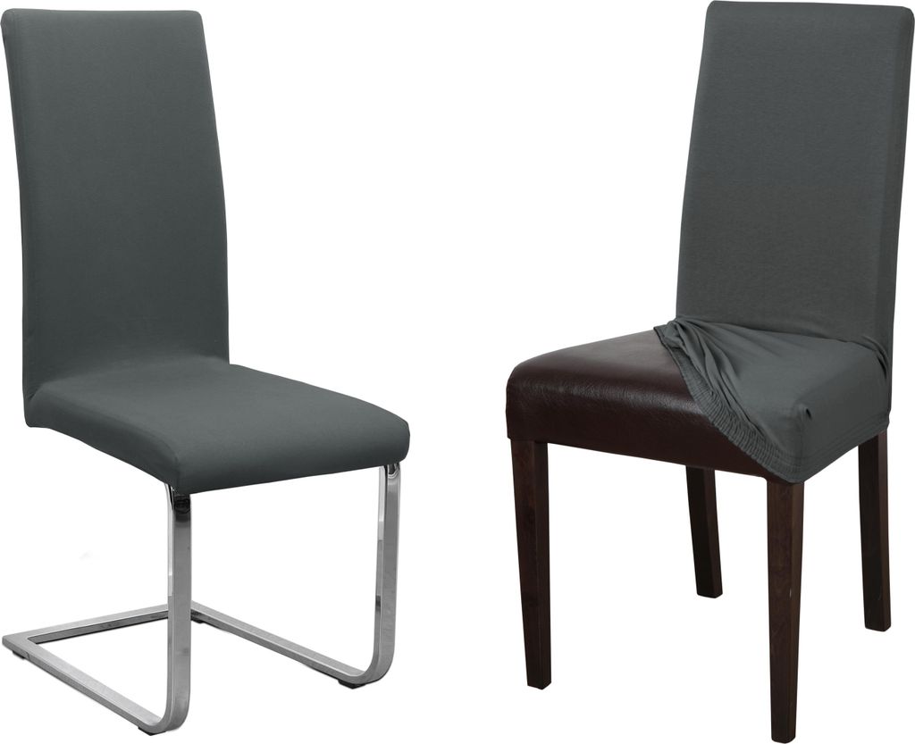 2er Set Jersey Stuhlhusse (Farbe wählbar), elastische Uni Produktbild 
