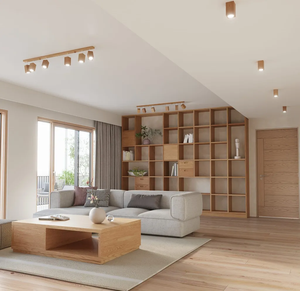 Lampada Soffitto Sollux KEKE 3 Legno Rovere 45cm 3xGU10 Qualità - 6