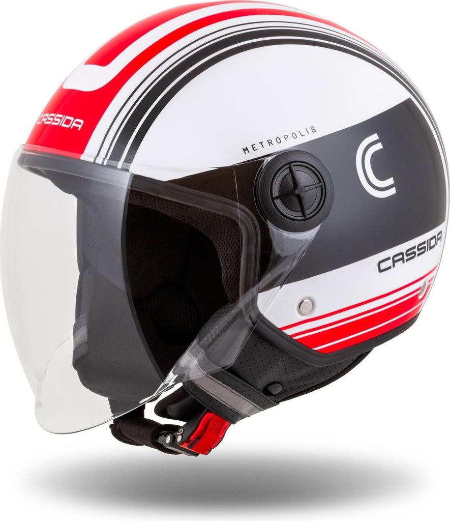 CASSIDA Helm Handy Metropolis (schwarz/weiss/rot) 2025 L (59 cm)