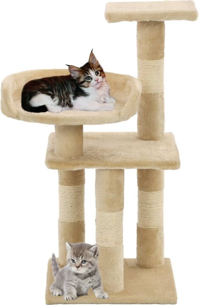 “2026 Moderne“Katzen-Kratzbaum mit Sisal-Kratzsäulen 65 cm Beige - Kratzbäume - Designermöbel 1426101