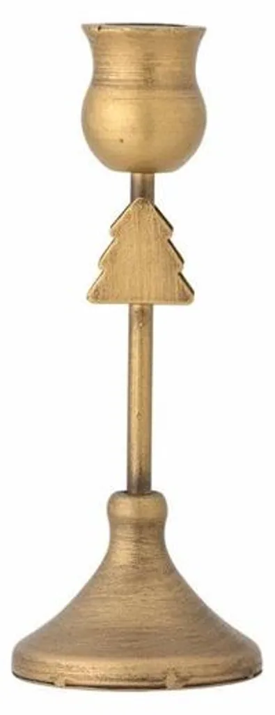 Bougeoir sapin de Noël métal doré 18,5 cm idéal pour centre de table