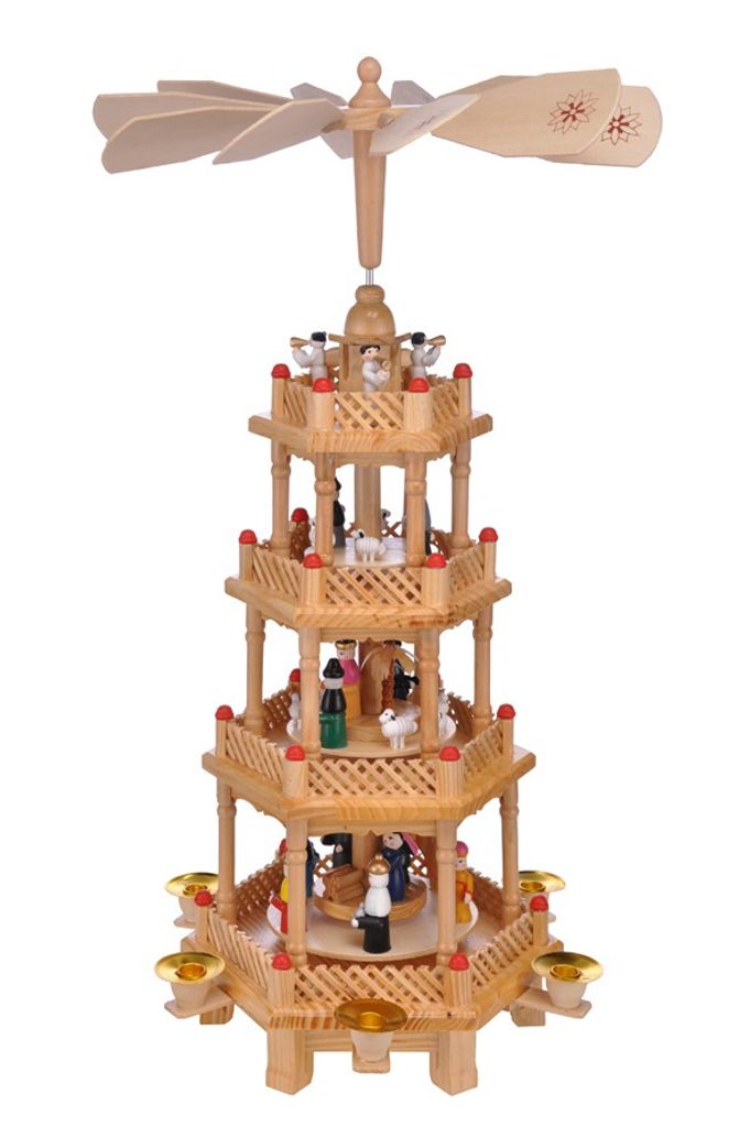 Weihnachtspyramide 52 cm Ebenen Holz 4 6