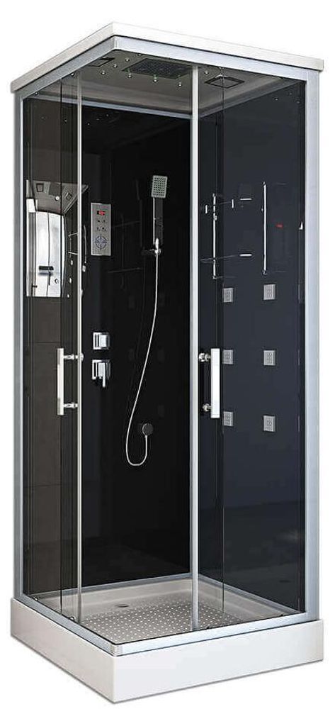 HOME DELUXE - Komplettdusche WAVE S - Schwarz, Maße 90 x 80 Produktbild 