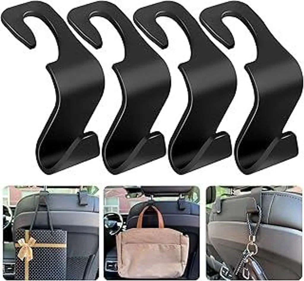 Offerta 4x Ganci Auto Portaoggetti | Appendi Borse Sedile Universali