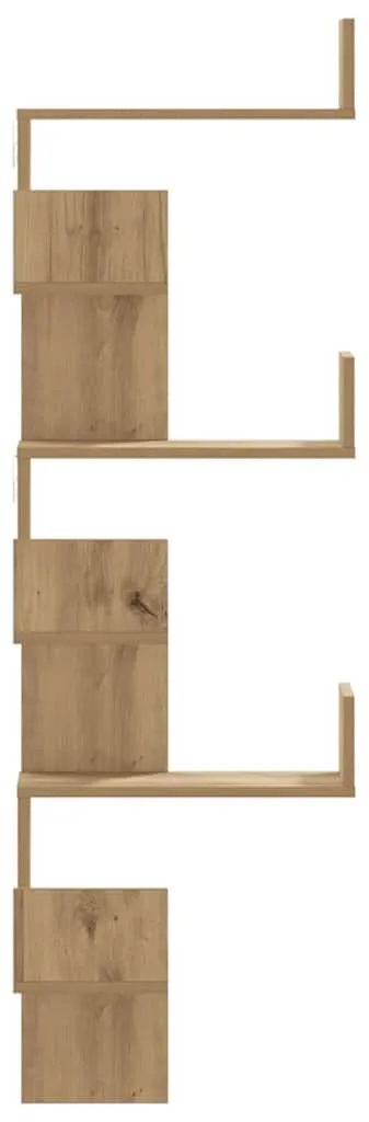 Rangement d'angle pour salon et bureau étagère Chêne Artisan 147cm
