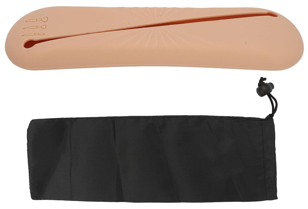 Professioneller, tragbarer Kosmetikpinselhalter aus weichem Silikon, Khaki