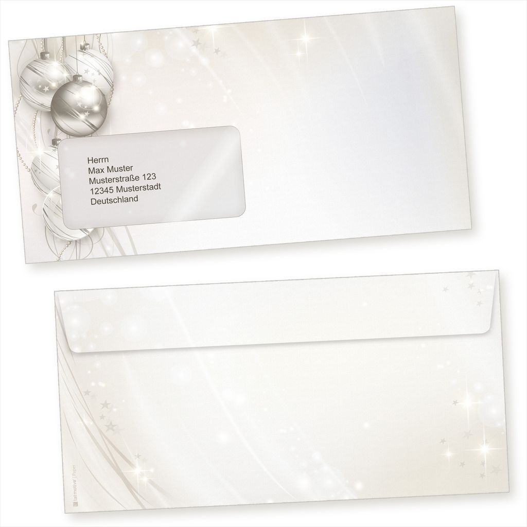 ELEGANCE 250 Stück Weihnachtsumschläge Din lang mit Fenster Umschläge Weihnachten Fensterumschläge selbstklebend