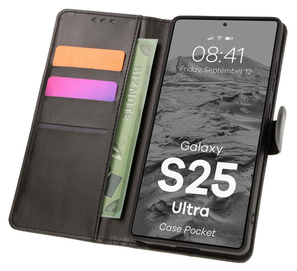 Bizon Case Pocket Samsung Galaxy S25 Ultra schwarz Produktbild 
