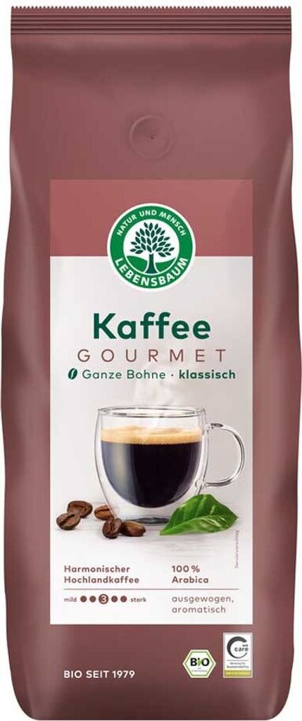 Lebensbaum Gourmet Kaffee klassisch, ganze Bohnen 1kg Produktbild 