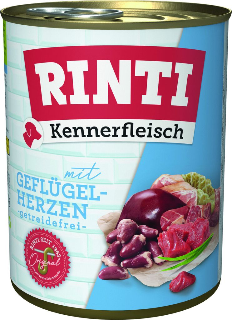 RINTI Kennerfleisch, Adult, jede Rasse, Herz, Geflügel, 800 Produktbild 