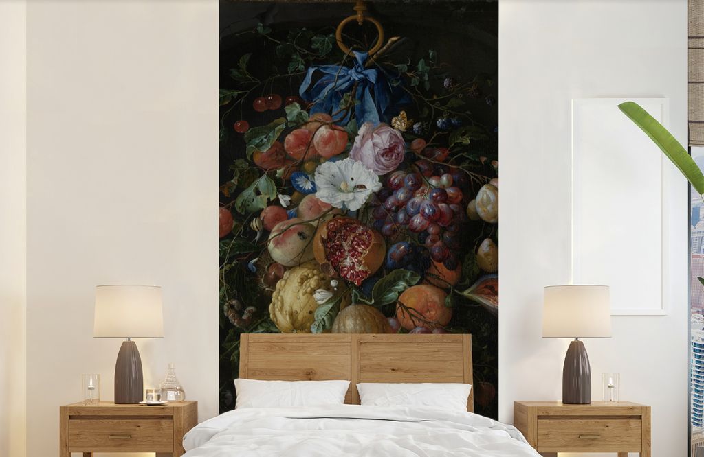 MuchoWow Fototapete für Wohnzimmer oder Schlafzimmer Wandtapete Vinyl Motivtapete Früchte und Blumen - Gemälde von Jan Davidsz. de Heem - 120x...
