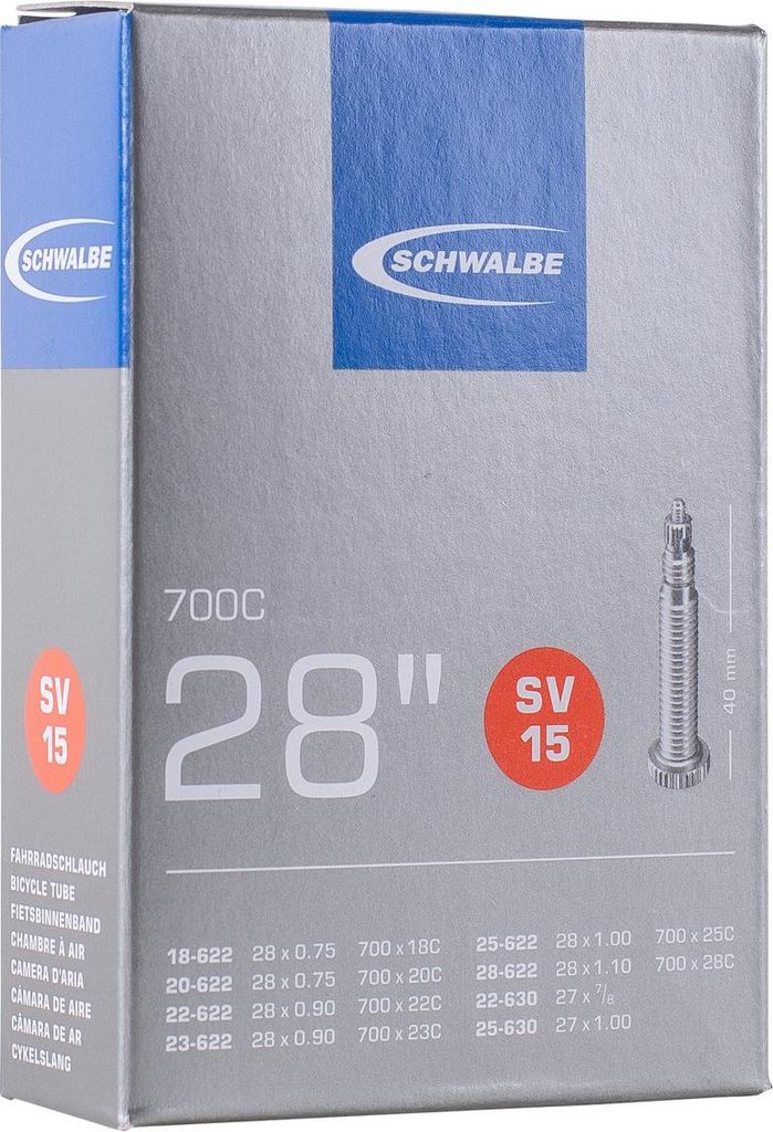 Chambre à air vélo Schwalbe SV15 valve Presta 27"/28" 18 - Image du produit 
