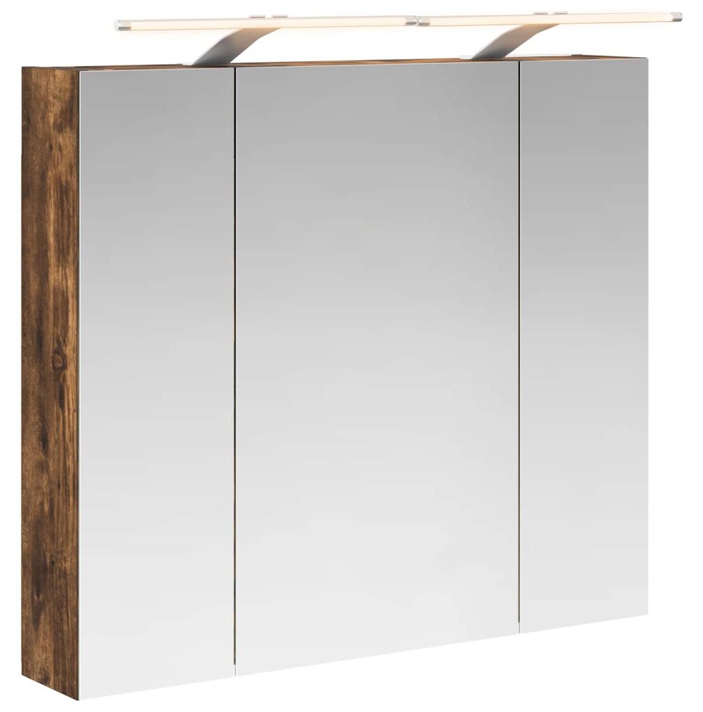 Badezimmerspiegelschrank Geräucherte Eiche 80 x 14,5 x 70 cm