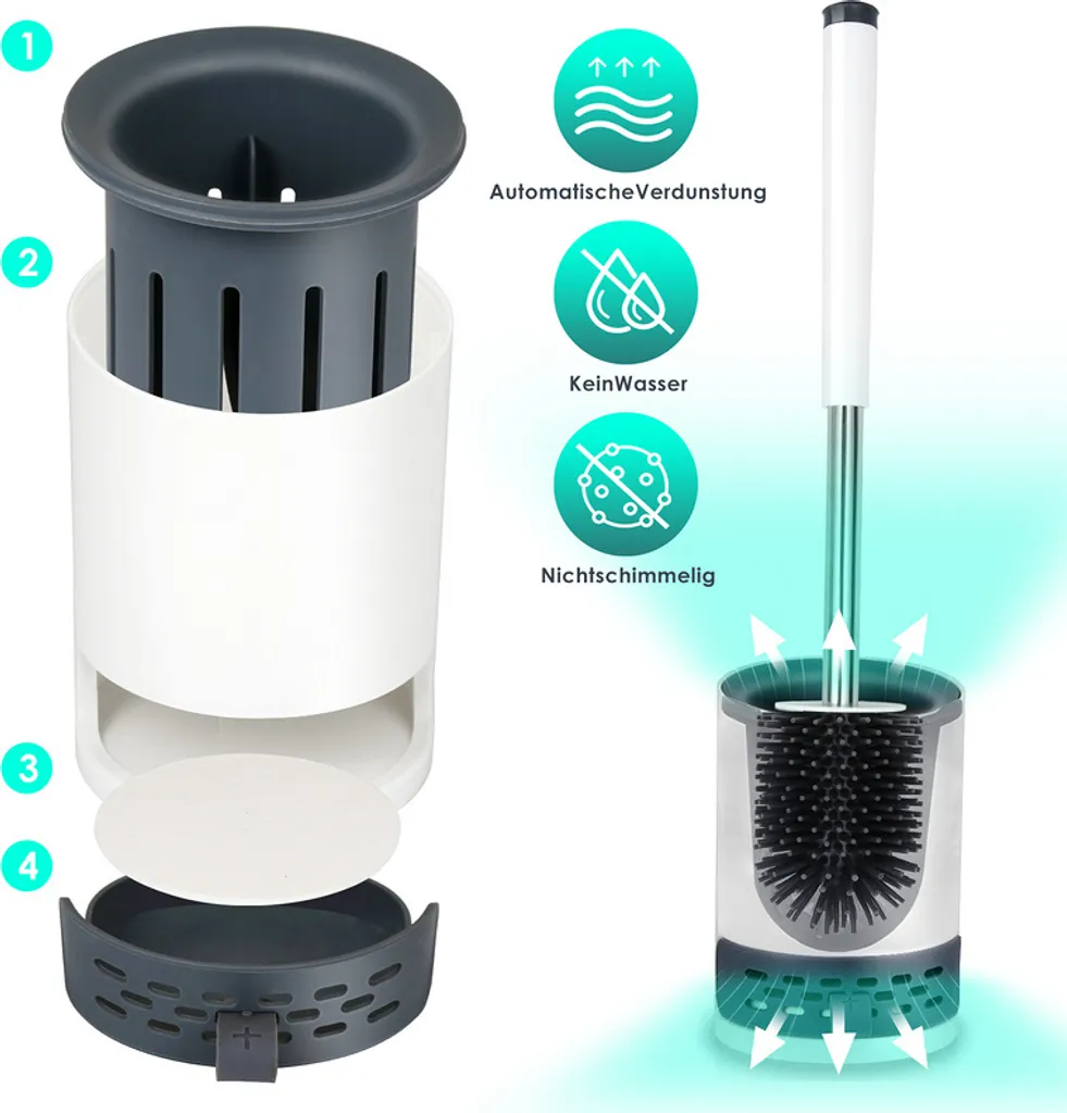 Scopino WC Silicone 2 in 1 Karpal - Design Minimalista a Parete